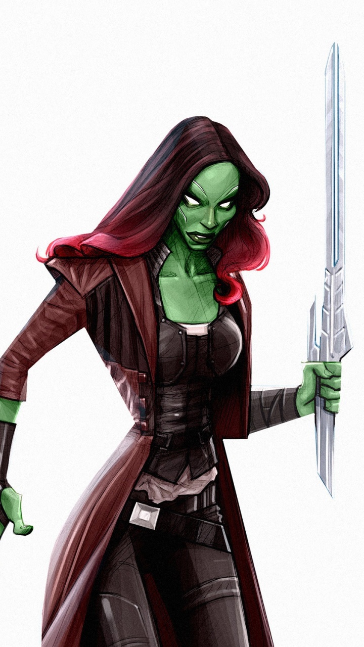 Обои Гамора, Стражи Галактики, супергерой, Танос, фигурка в разрешении 720x1280