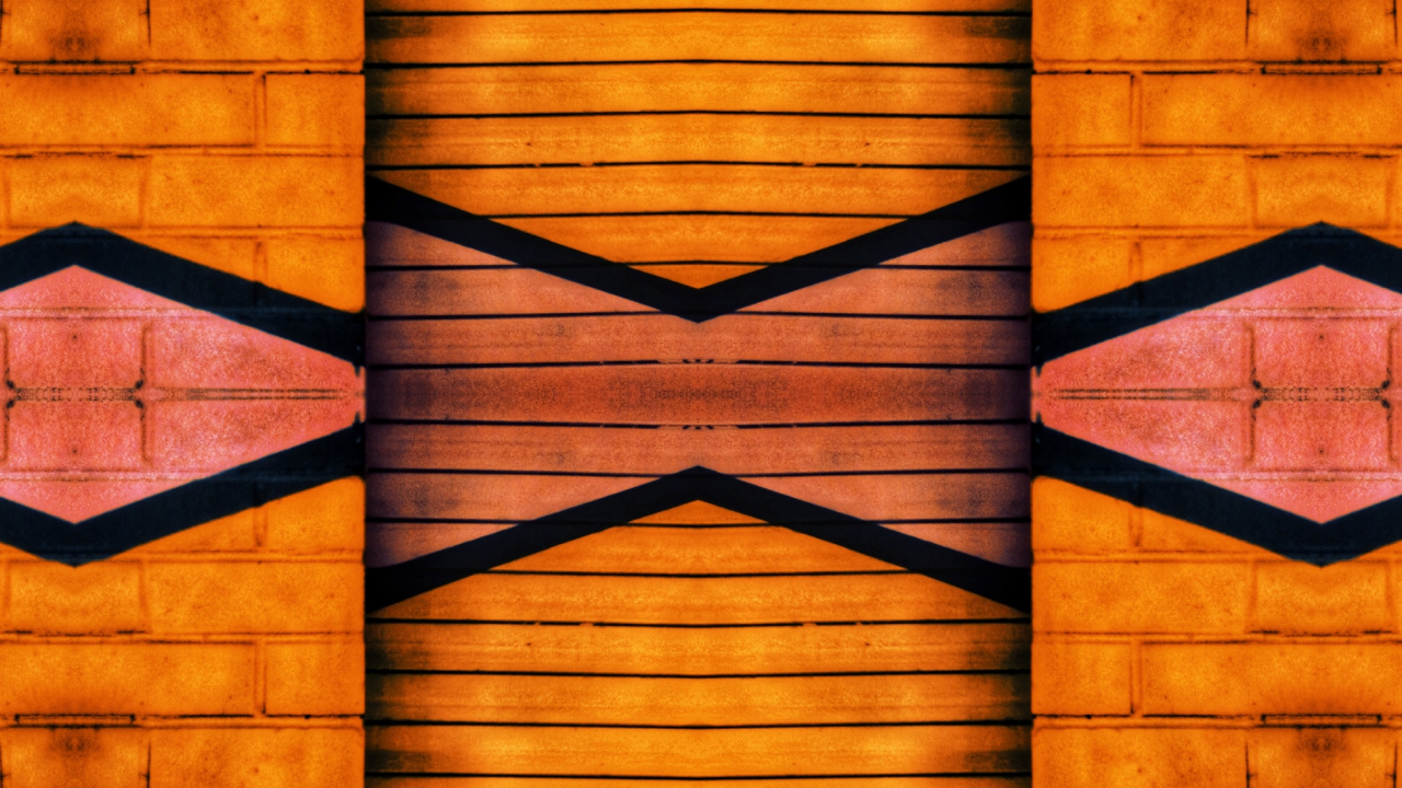 Обои синий, Апельсин, симметрия, красочность, желтый в разрешении 1280x720