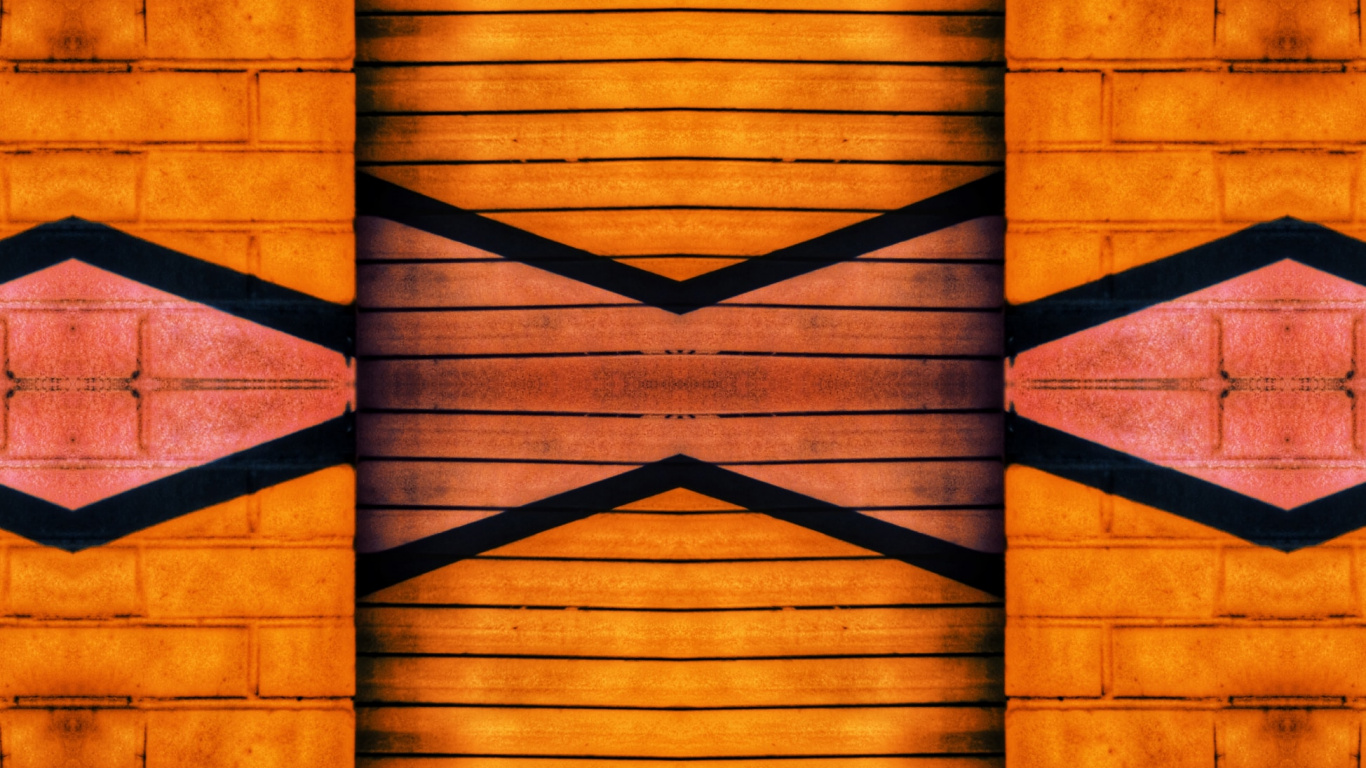 Обои синий, Апельсин, симметрия, красочность, желтый в разрешении 1366x768