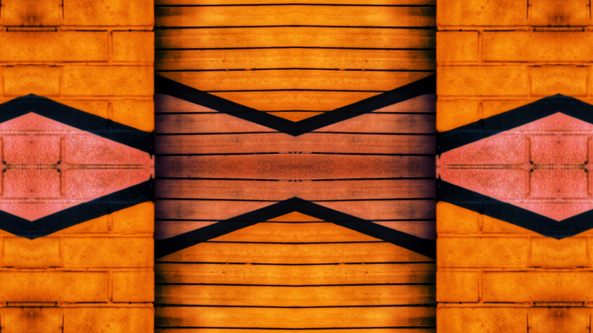 Обои синий, Апельсин, симметрия, красочность, желтый в разрешении 1920x1080