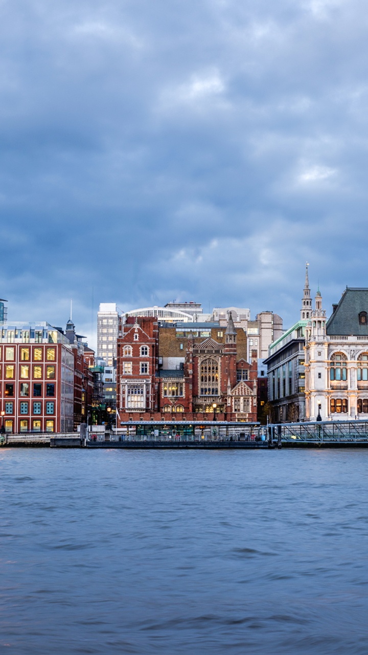 Обои Лондон, река темза, здание, город, вода в разрешении 720x1280