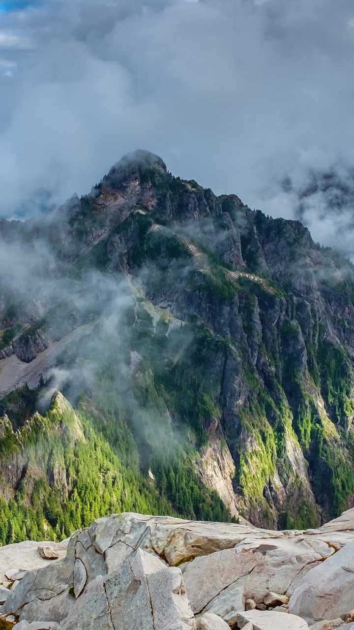 Обои гора, горный рельеф, облако, горный хребет, холм в разрешении 720x1280