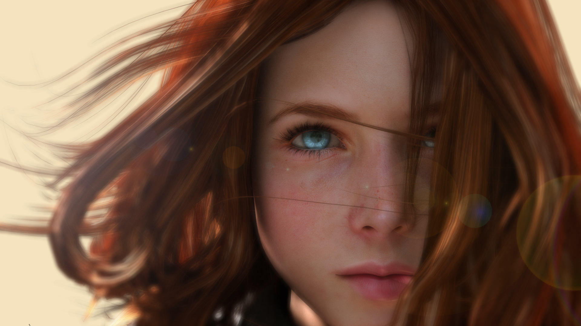 Обои цифровое искусство, арт, лицо, волосы, бровь в разрешении 1920x1080