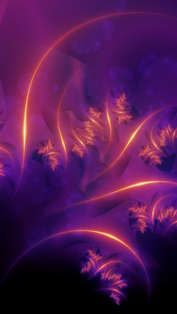 Обои Фиолетовый, пурпур, фрактальное искусство, свет, пространство в разрешении 720x1280