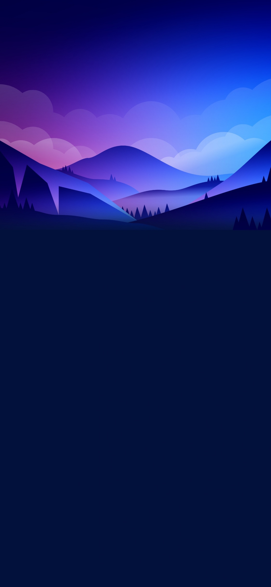 Обои гора, атмосфера, облако, синий, экорегион в разрешении 1125x2436