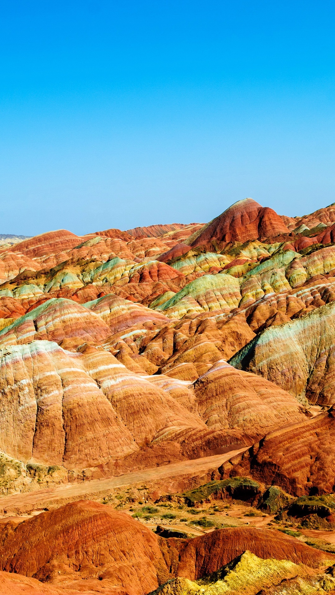 Обои Национальный Геопарк Чжанъе, Данься Проспект, национальный парк, бесплодные земли, рок в разрешении 1080x1920