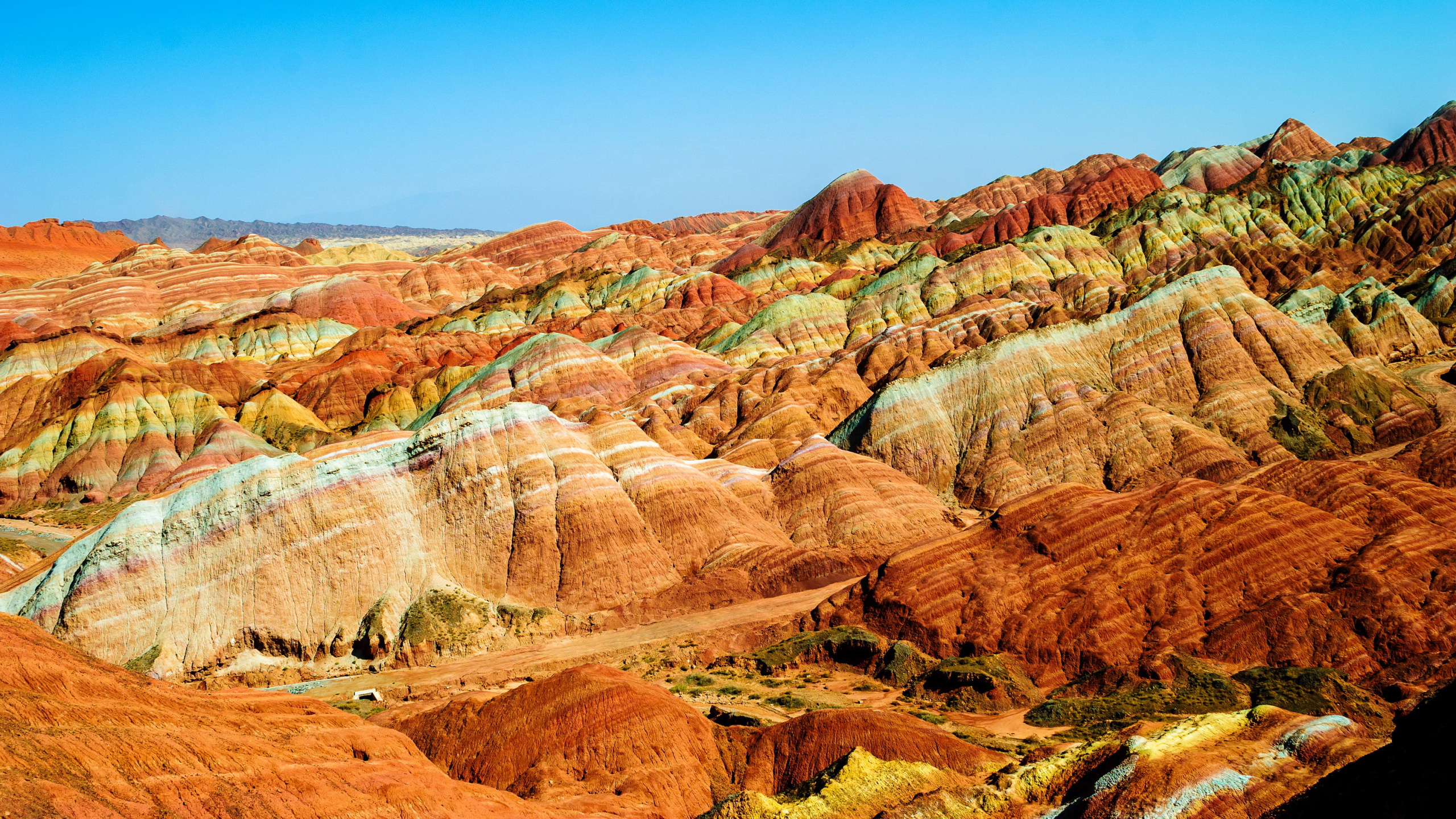 Обои Национальный Геопарк Чжанъе, Данься Проспект, национальный парк, бесплодные земли, рок в разрешении 2560x1440