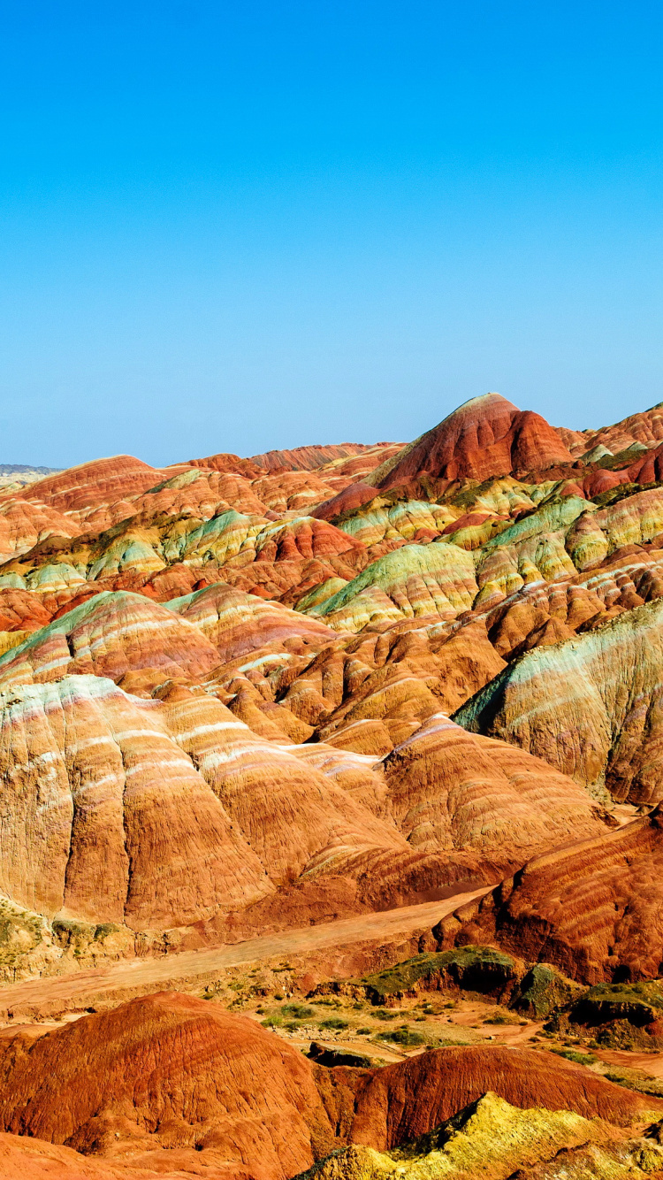 Обои Национальный Геопарк Чжанъе, Данься Проспект, национальный парк, бесплодные земли, рок в разрешении 750x1334