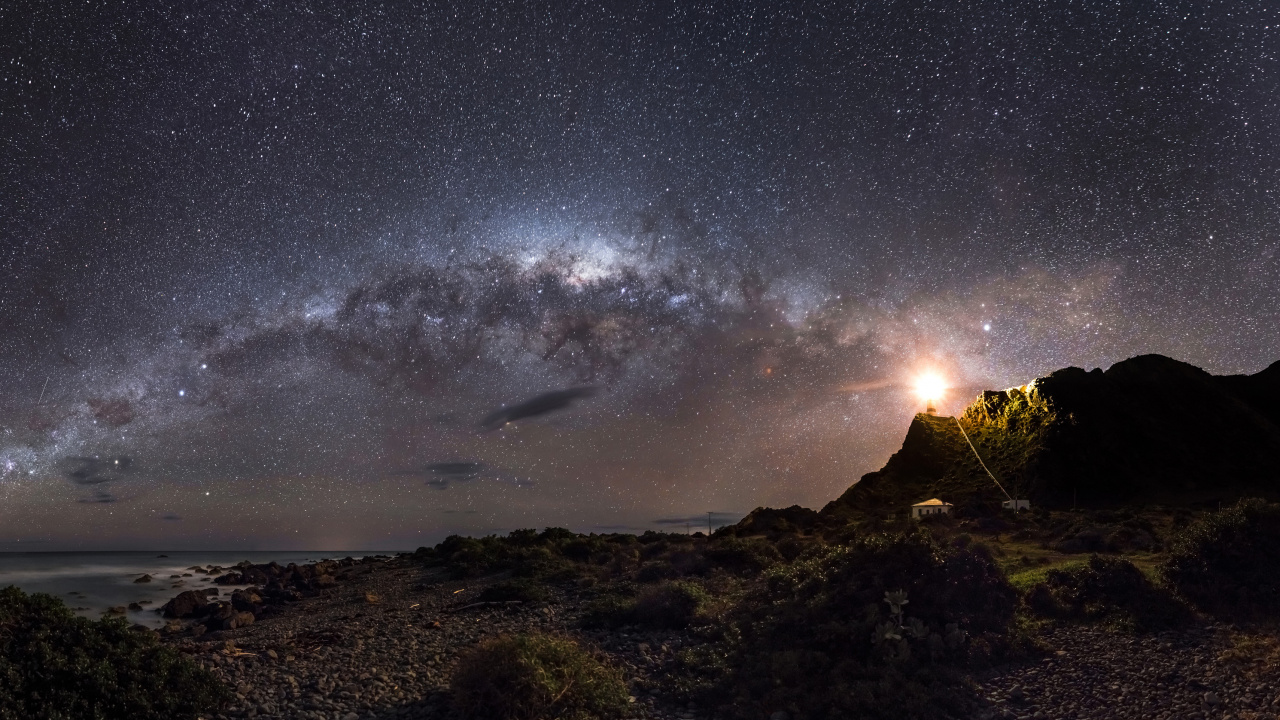 Обои звезда, Млечный Путь, Галактика, ночь, астрономический объект в разрешении 1280x720