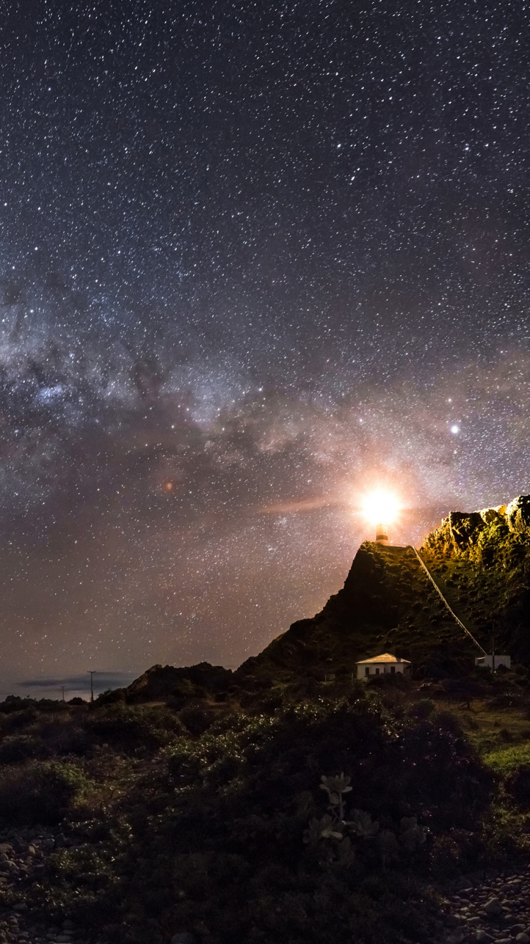 Обои звезда, Млечный Путь, Галактика, ночь, астрономический объект в разрешении 750x1334