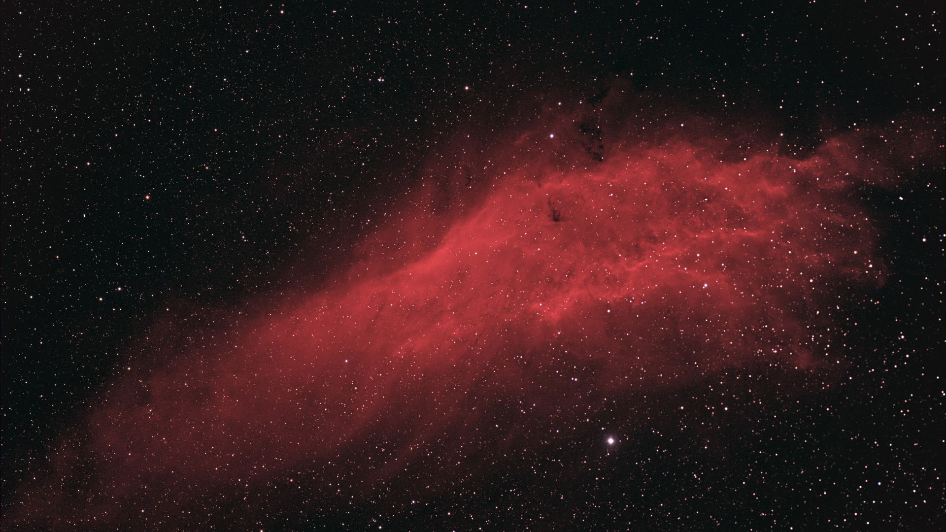 Обои туманность, Астрономия, Туманность Калифорния, астрофотография, черный в разрешении 1920x1080