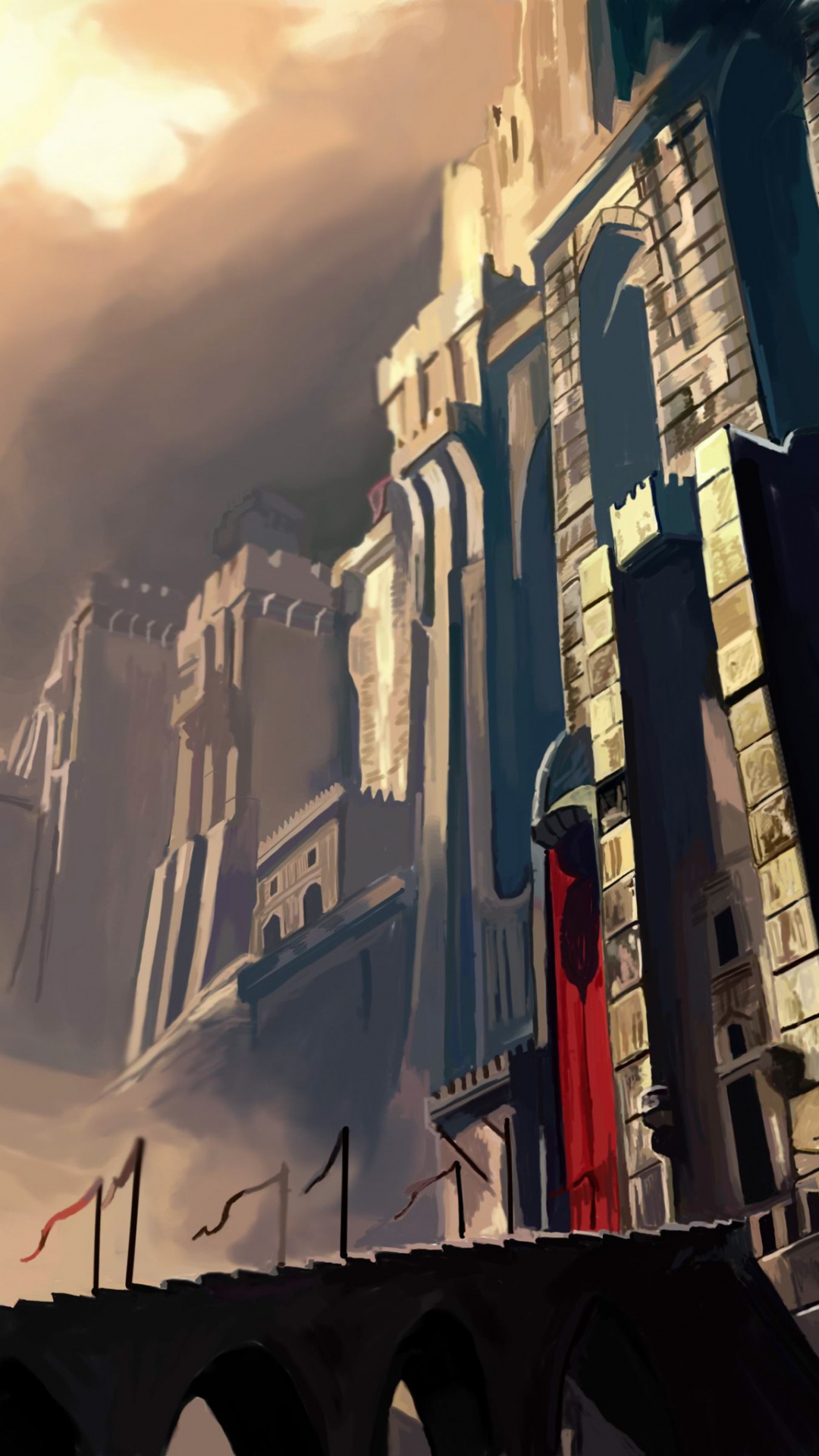 Обои Принц Персии воин внутри, Принц Персии Пески времени, князь, здание, город в разрешении 1080x1920