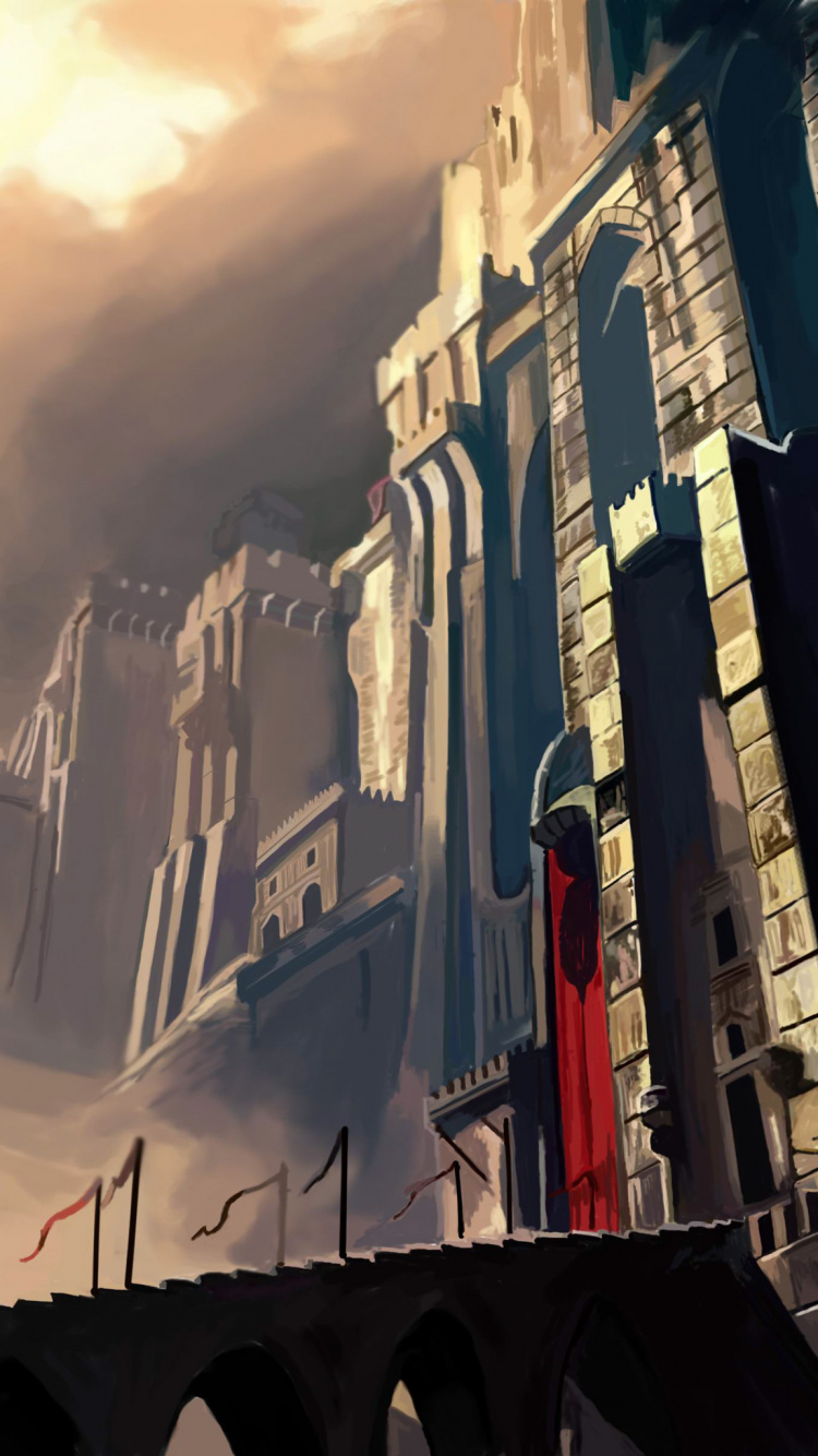 Обои Принц Персии воин внутри, Принц Персии Пески времени, князь, здание, город в разрешении 750x1334