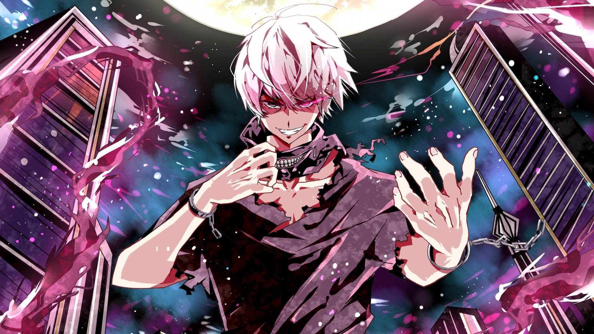 Обои Кен kaneki, Токио вурдалак, аниме, вымышленный персонаж, искусство в разрешении 1920x1080