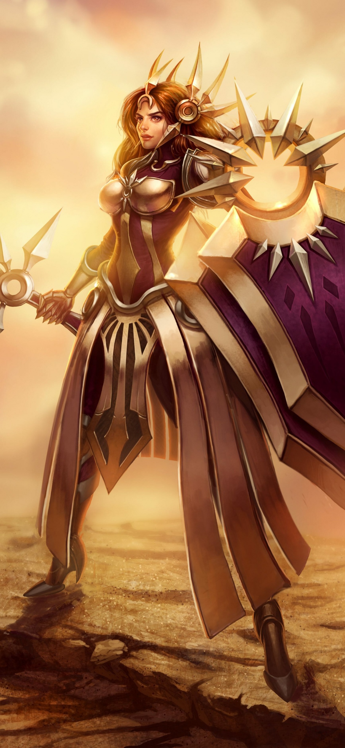 Обои Лига легенд, Уровня список, мифология, иллюстрация, военачальник в разрешении 1125x2436