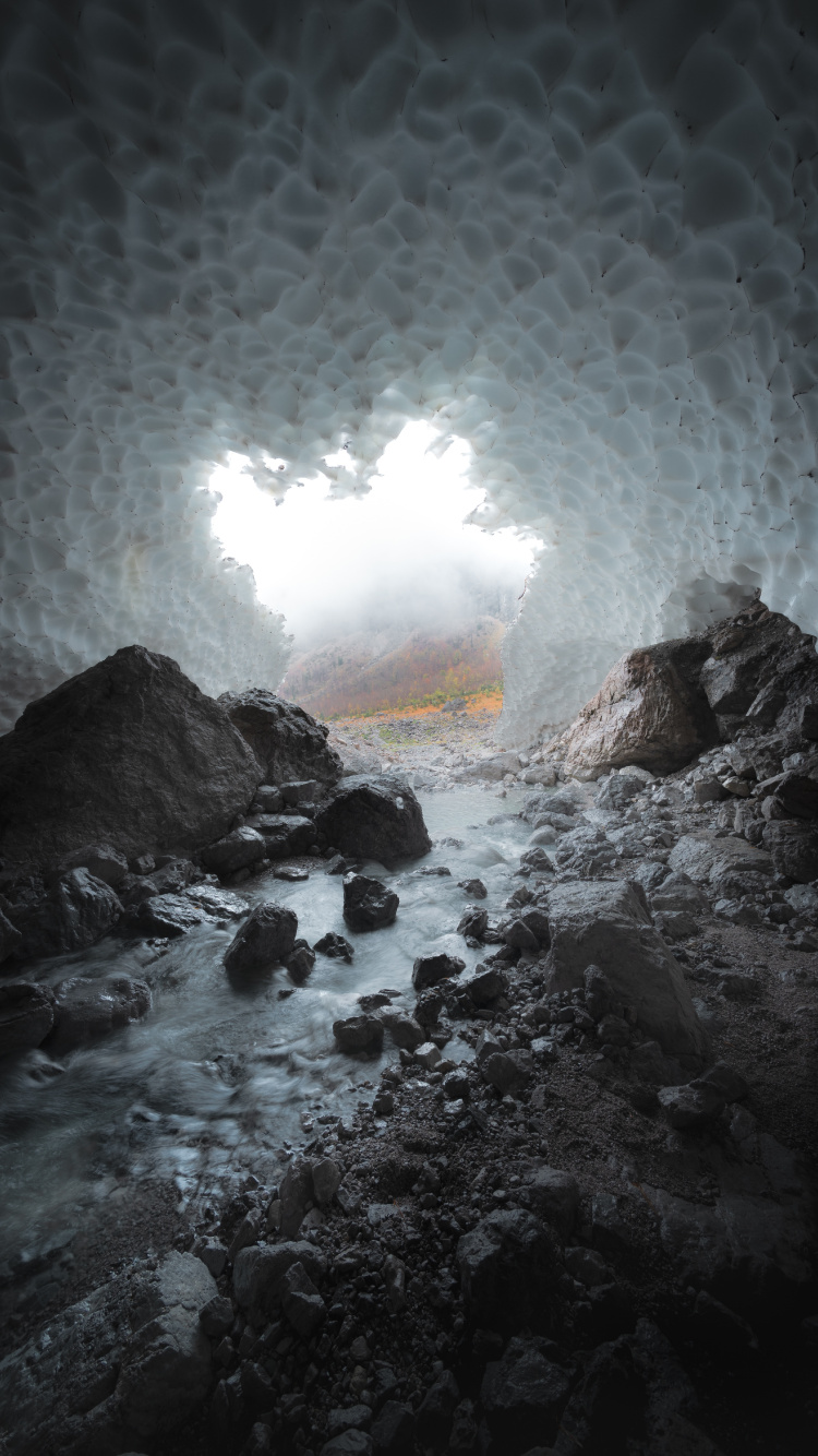 Обои рок, прибрежные и океанические рельефы, пейзаж, морская пещера, природа в разрешении 750x1334