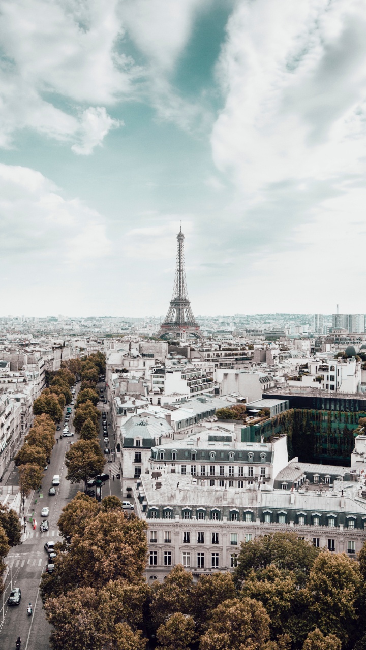 Обои Эйфелева башня, Сент-Джеймс Пэрис, Литва, облако, здание в разрешении 720x1280