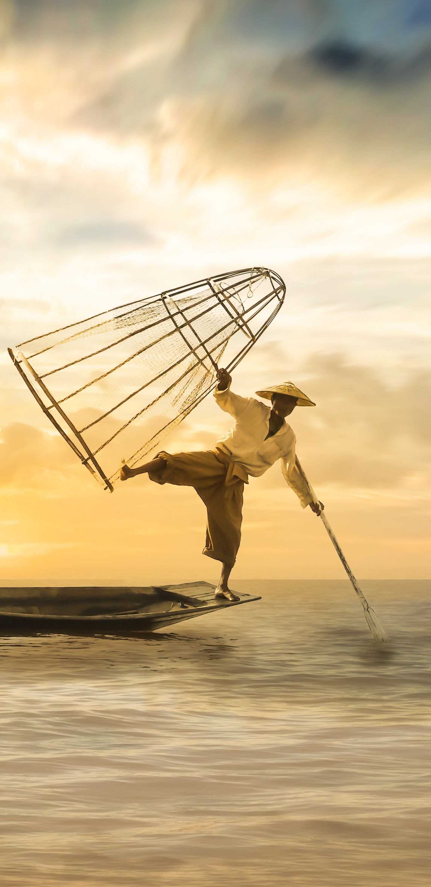 Обои рыболовство, рыбак, лодка, Рекреационные лодки рыбная ловля, перевозка воды в разрешении 1440x2960