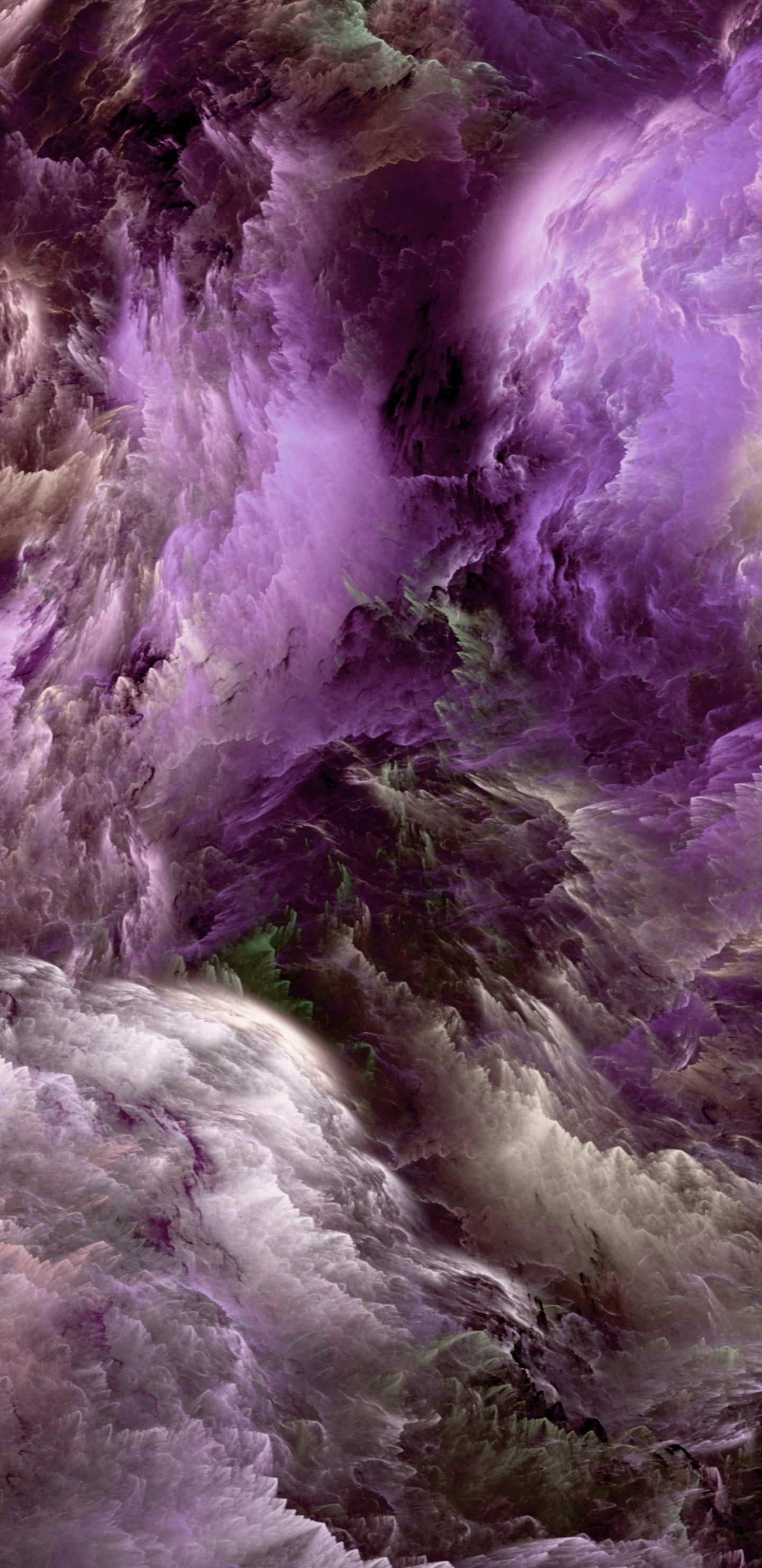 Обои абстрактные облака, абстрактное искусство, облако, холст, живопись в разрешении 1440x2960