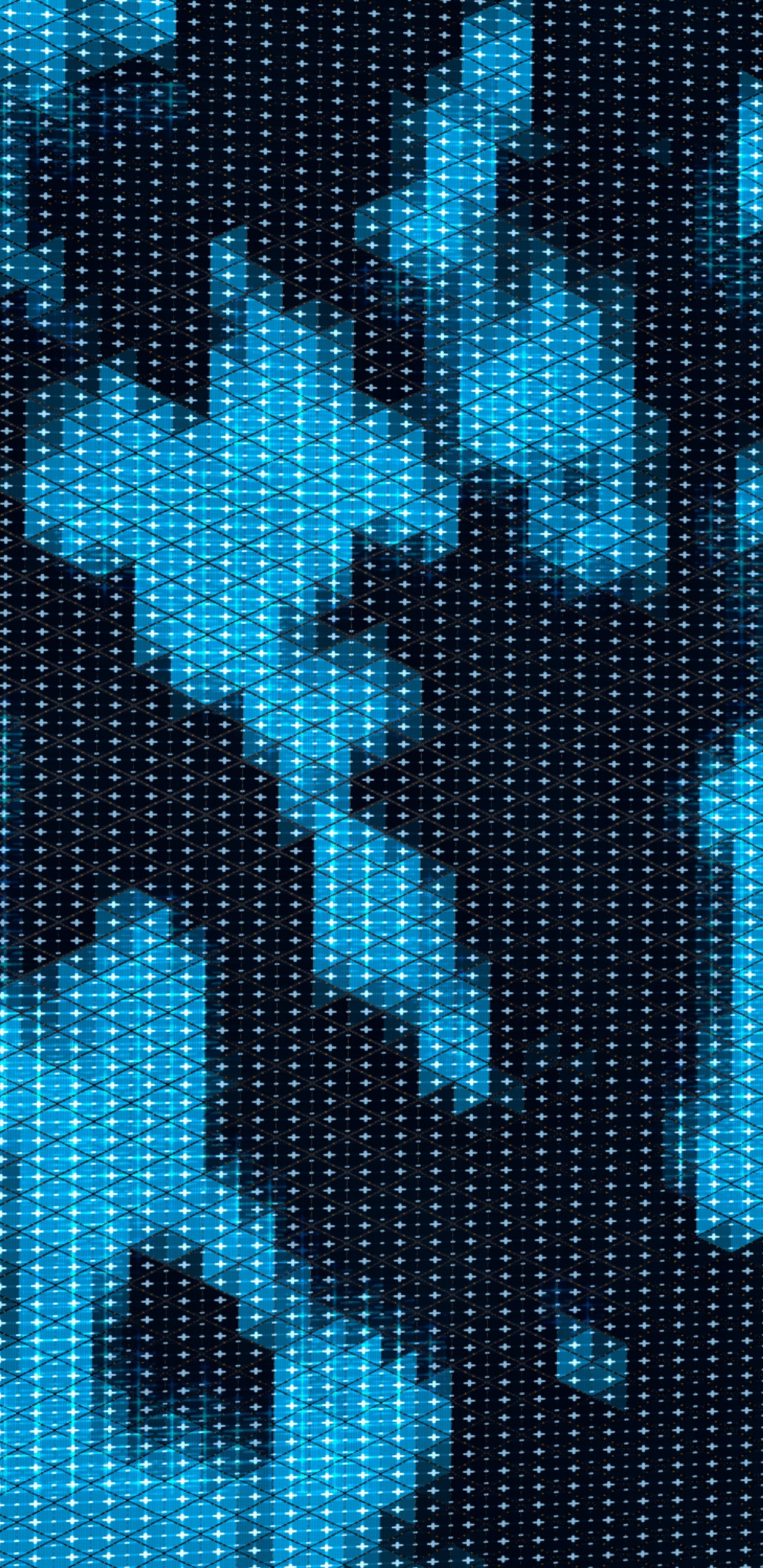 Обои синий, зеленый, бирюза, Аква, электрик в разрешении 1440x2960