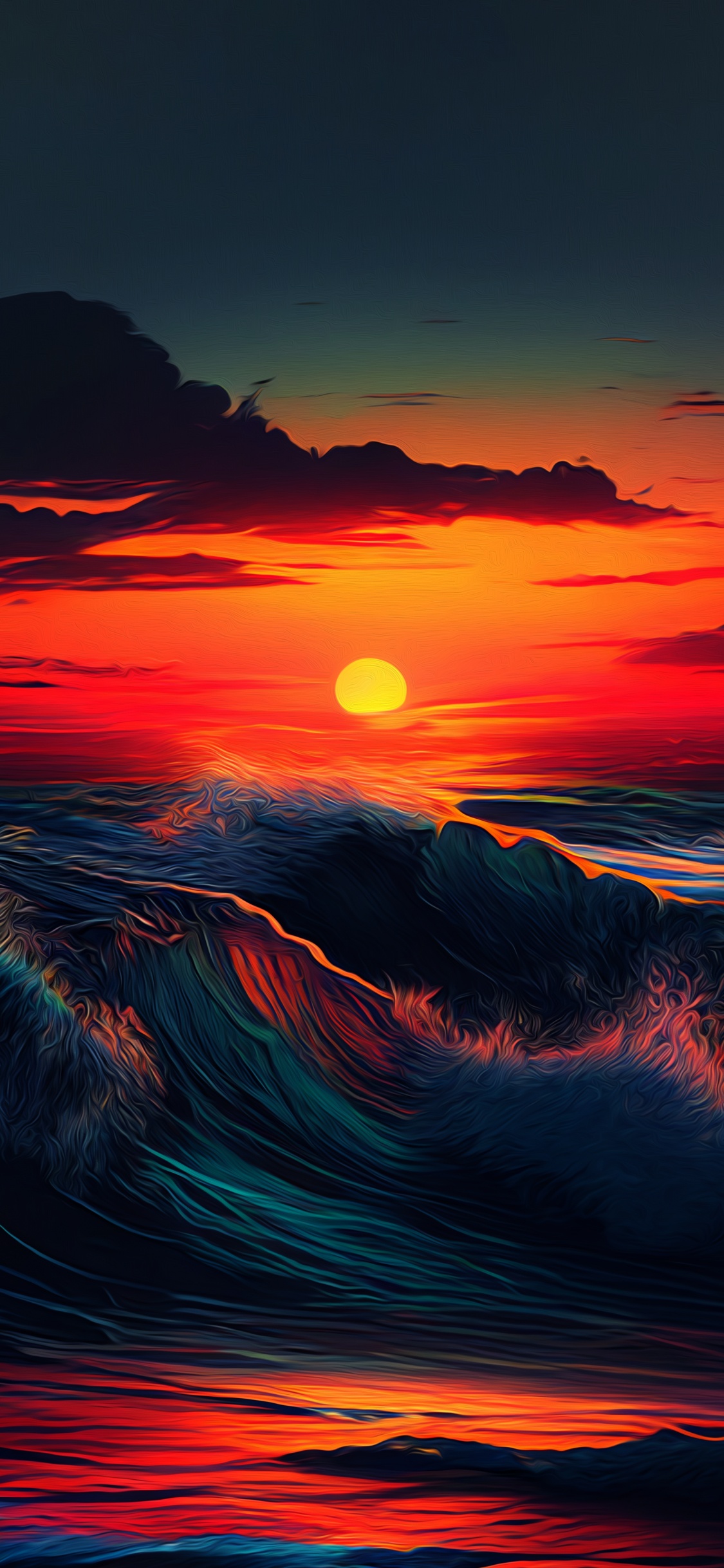 Обои закат, облако, атмосфера, послесвечение, свет в разрешении 1125x2436