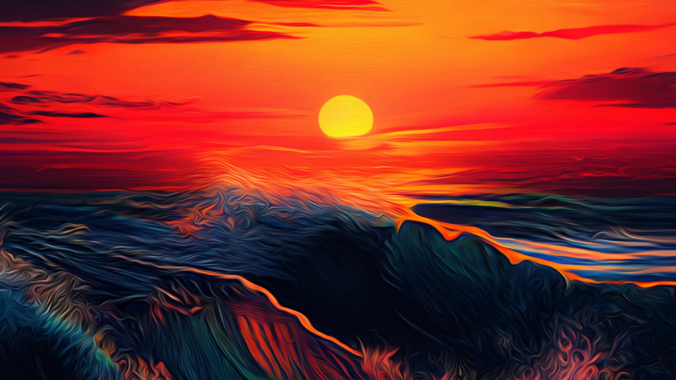 Обои закат, облако, атмосфера, послесвечение, свет в разрешении 1366x768