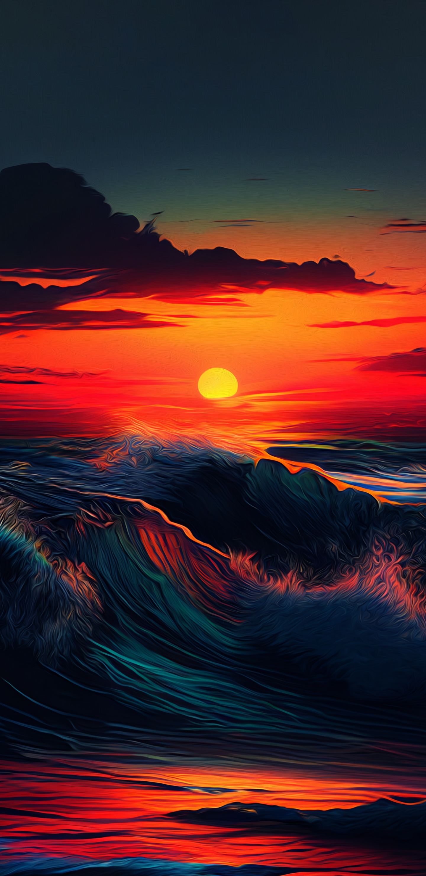 Обои закат, облако, атмосфера, послесвечение, свет в разрешении 1440x2960