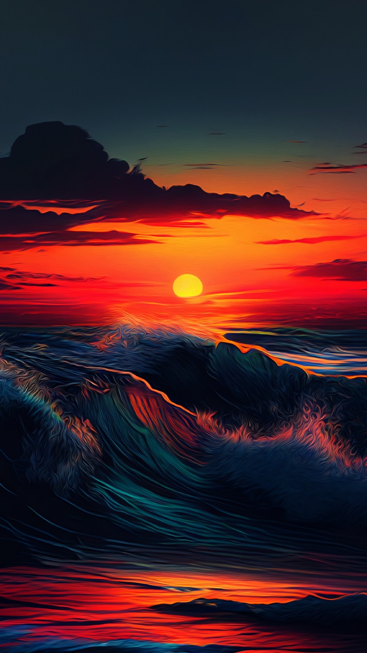 Обои закат, облако, атмосфера, послесвечение, свет в разрешении 720x1280