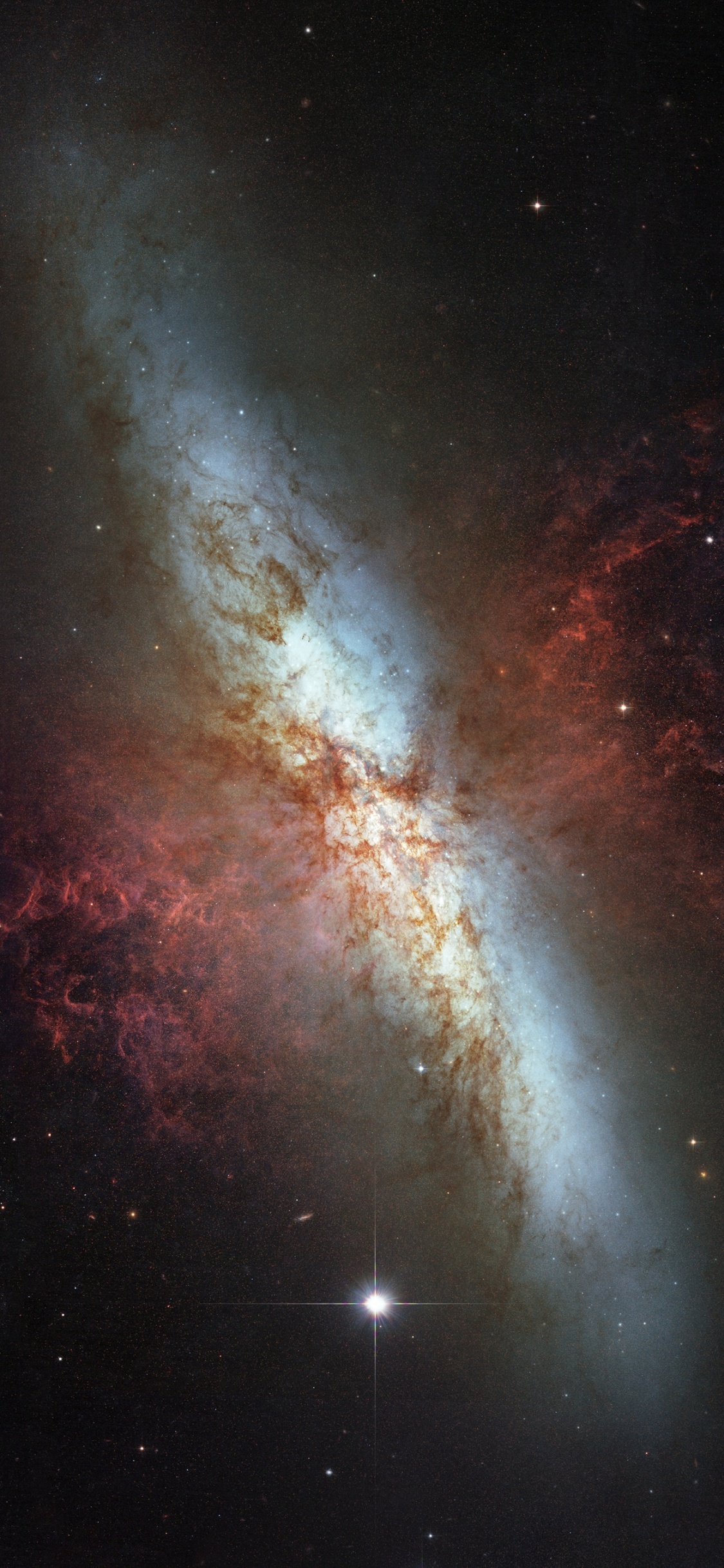 Обои космос, атмосфера, Млечный Путь, астрономический объект, Галактика в разрешении 1125x2436