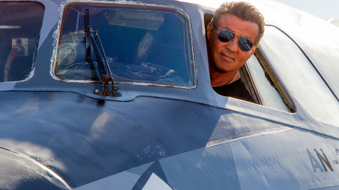 Обои Сильвестр Сталлоне, Неудержимые 3, Неудержимые, самолет, аэрокосмическая техника в разрешении 1366x768