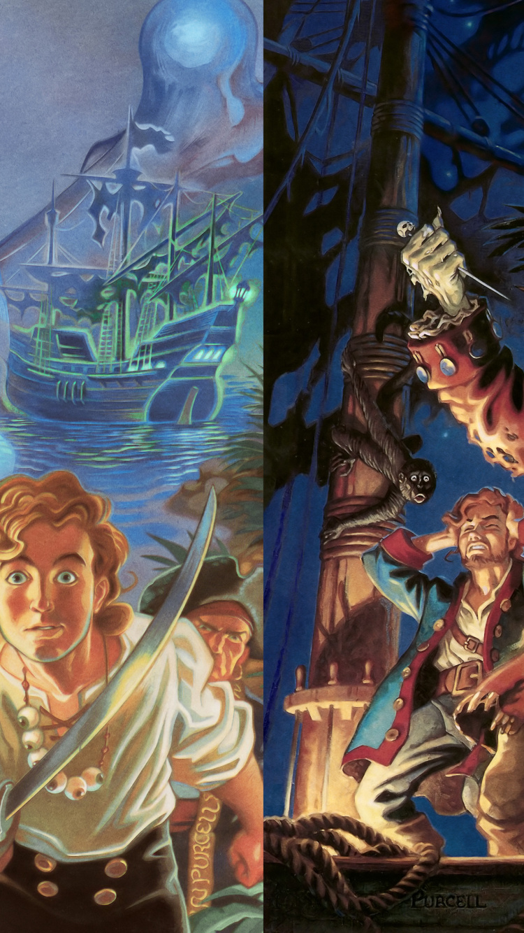 Обои плакат с островом обезьян, секрет острова обезьян, Остров Обезьяны 2 LeChucks Месть, проклятие острова обезьян, постер в разрешении 750x1334