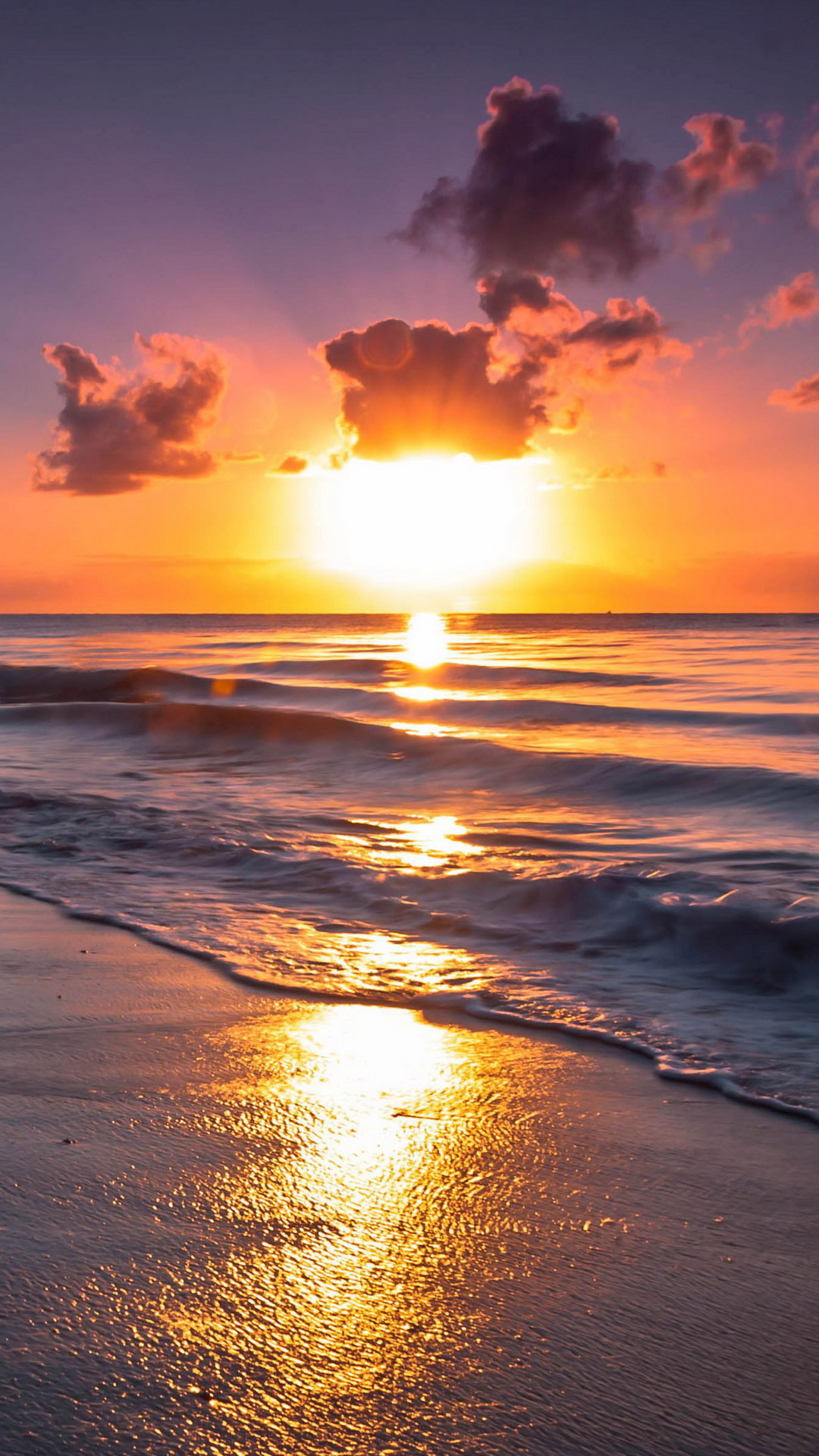 Обои горизонт, закат, восход солнца, море, вода в разрешении 1080x1920