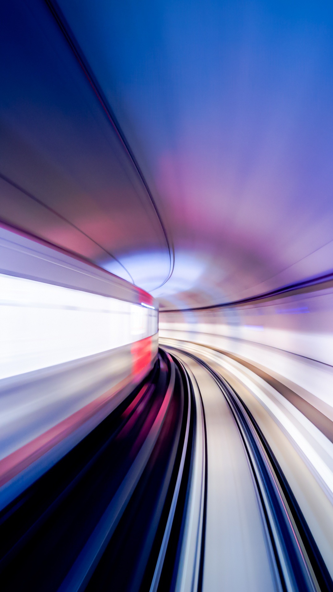 Обои синий, свет, красный цвет, пурпур, туннель в разрешении 1080x1920