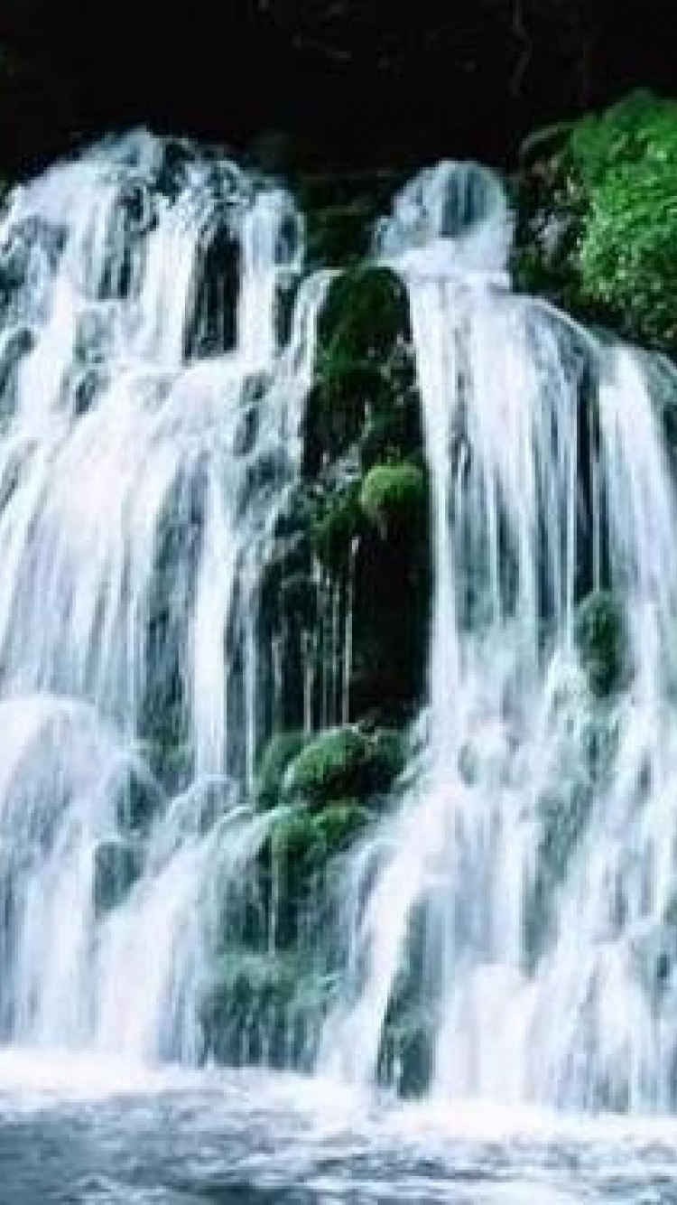 Обои водопад, гидроресурсы, водоем, природа, природный заповедник в разрешении 750x1334