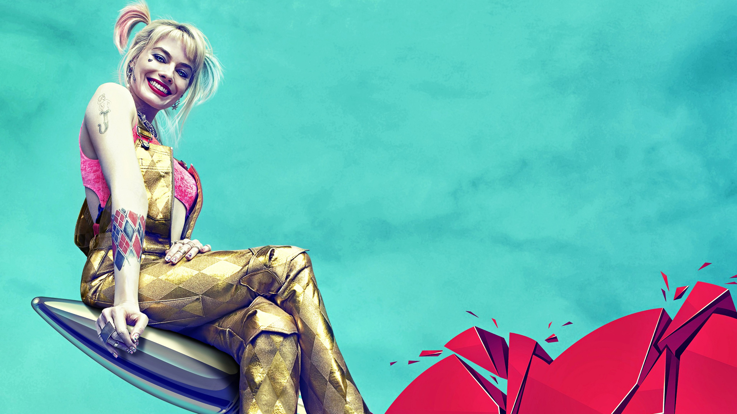 Обои Кэти Ян, харли квинн хищные птицы, черная маска, Харли Квинн, Постер фильма в разрешении 2560x1440