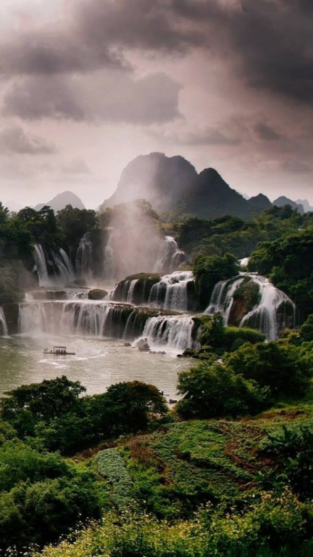 Обои водопад, гидроресурсы, водоем, природа, водоток в разрешении 1080x1920