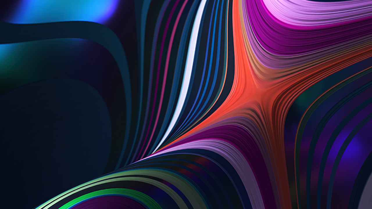 Обои фрактальное искусство, симметрия, арт, красочность, пурпур в разрешении 1280x720