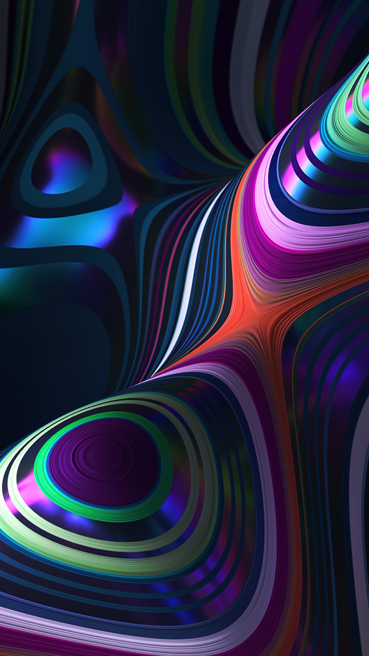 Обои фрактальное искусство, симметрия, арт, красочность, пурпур в разрешении 750x1334