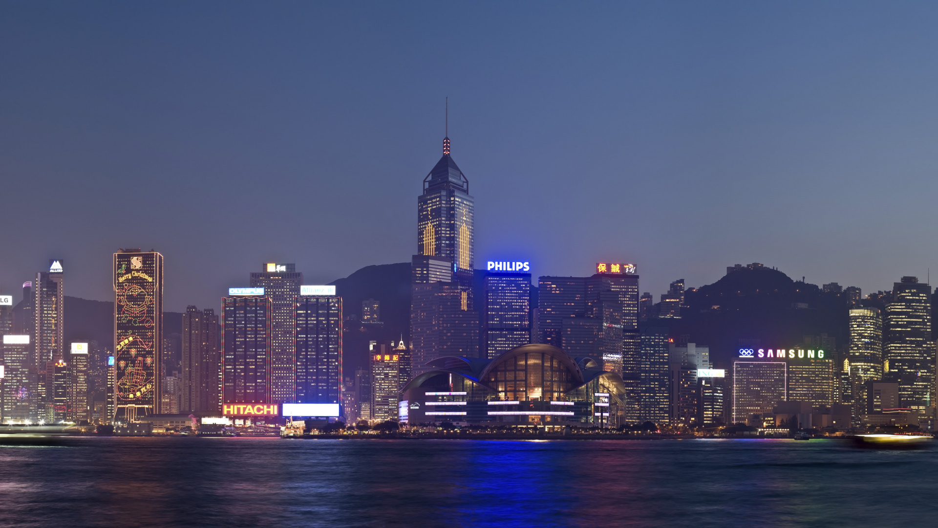 Обои Гавань Виктория, город, линия горизонта, городской пейзаж, метрополия в разрешении 1920x1080