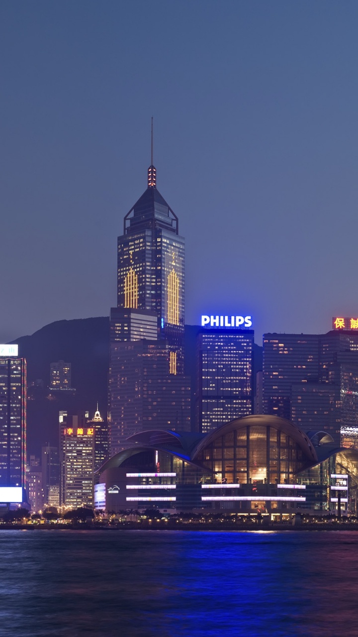 Обои Гавань Виктория, город, линия горизонта, городской пейзаж, метрополия в разрешении 720x1280