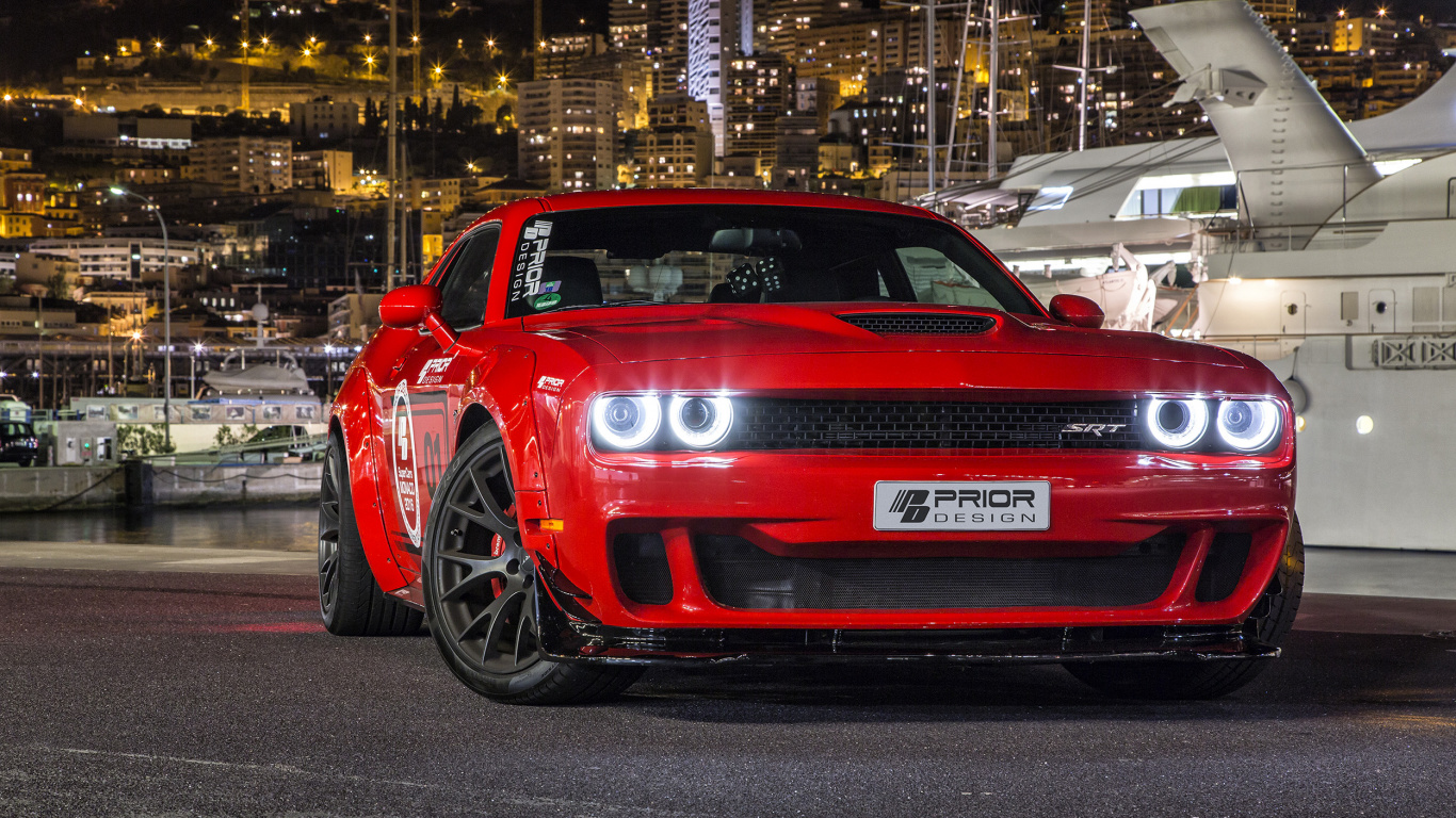 Обои dodge, авто, мускул кар, капюшон, автомобильный экстерьер в разрешении 1366x768