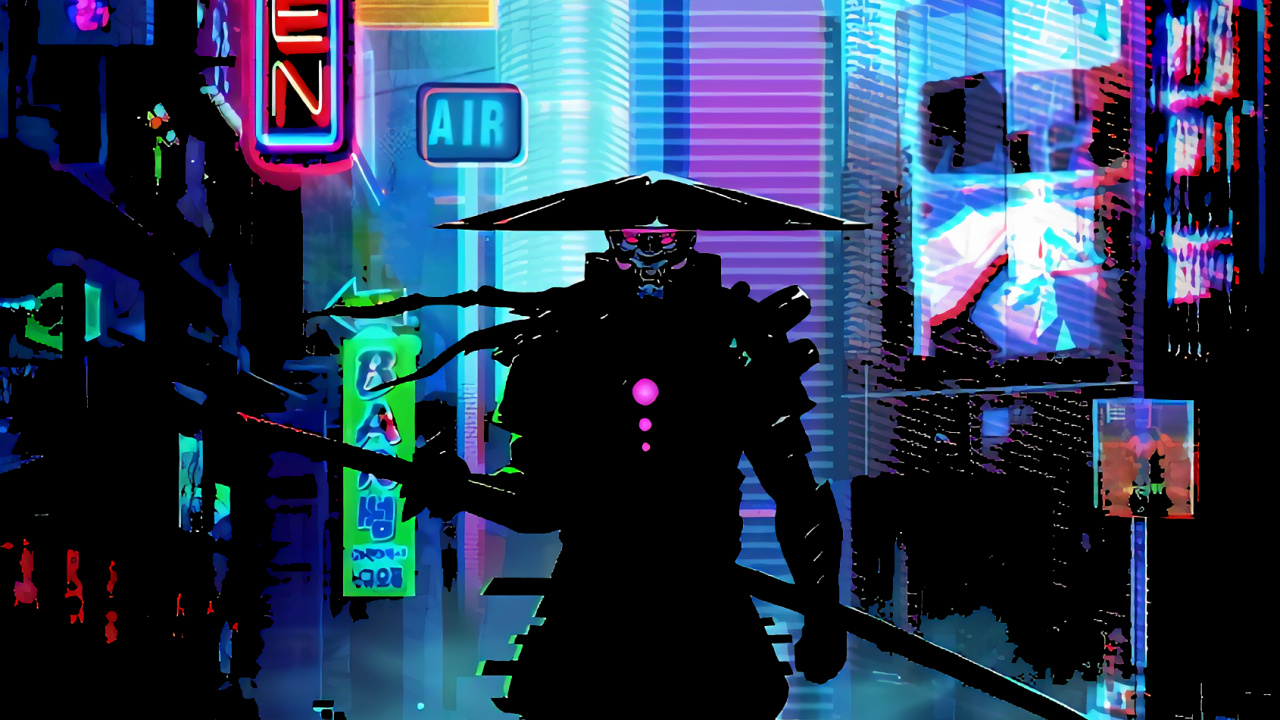 Обои Самурай, арт, самурайское настенное искусство, аниме арт, постер в разрешении 1280x720