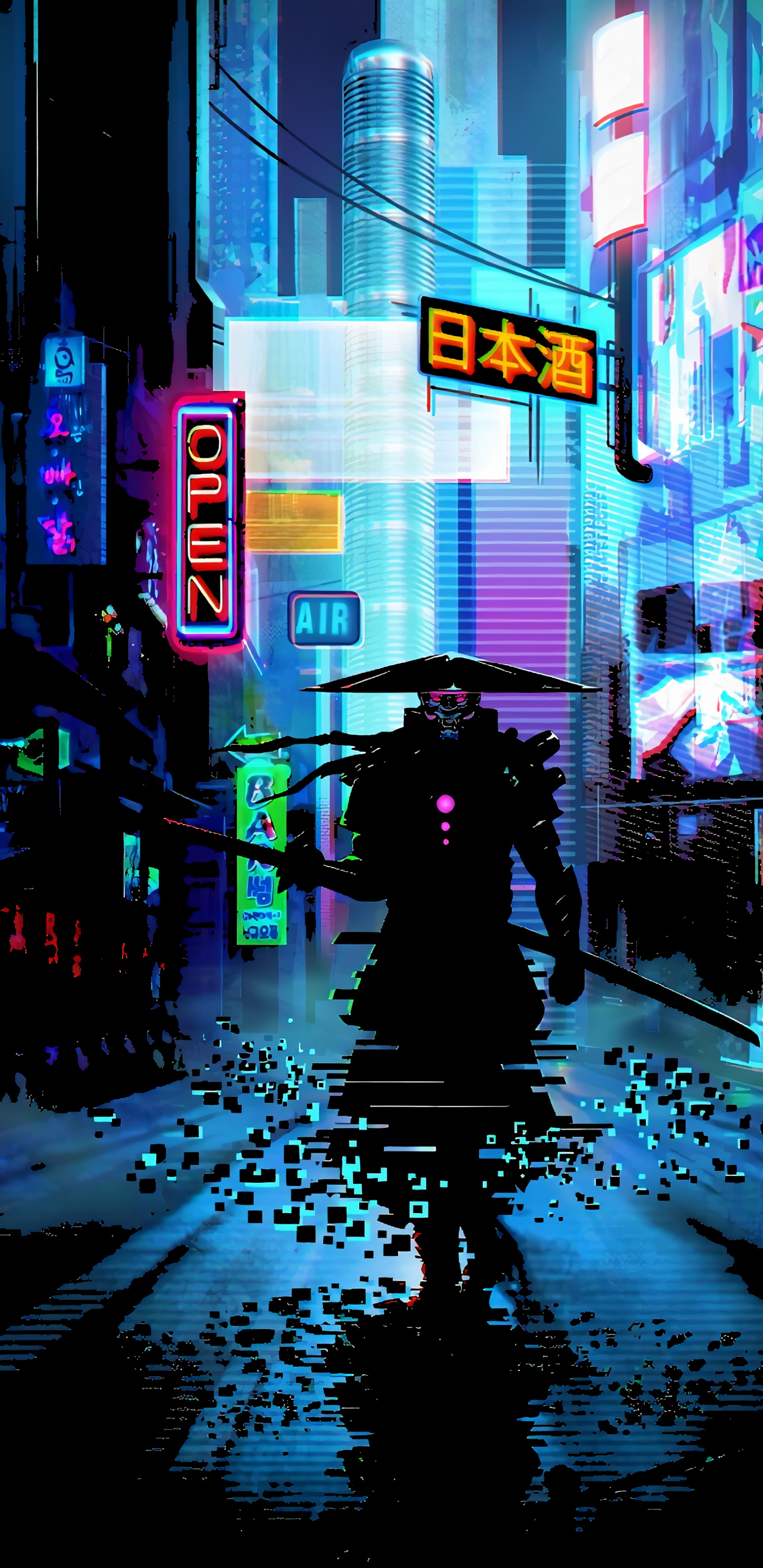 Обои Самурай, арт, самурайское настенное искусство, аниме арт, постер в разрешении 1440x2960