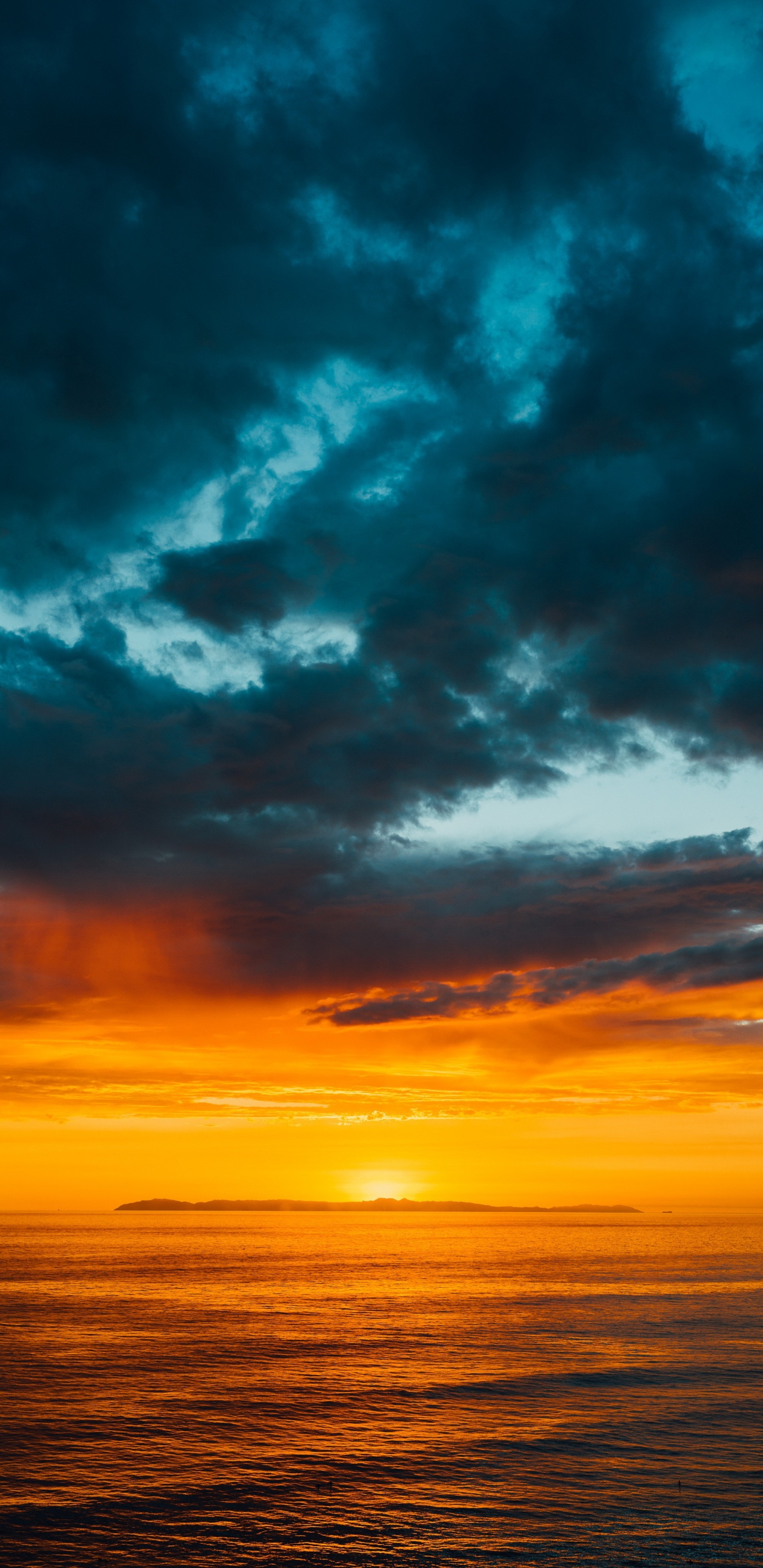 Обои охладить небо, живопись, облако, атмосфера, вода в разрешении 1440x2960