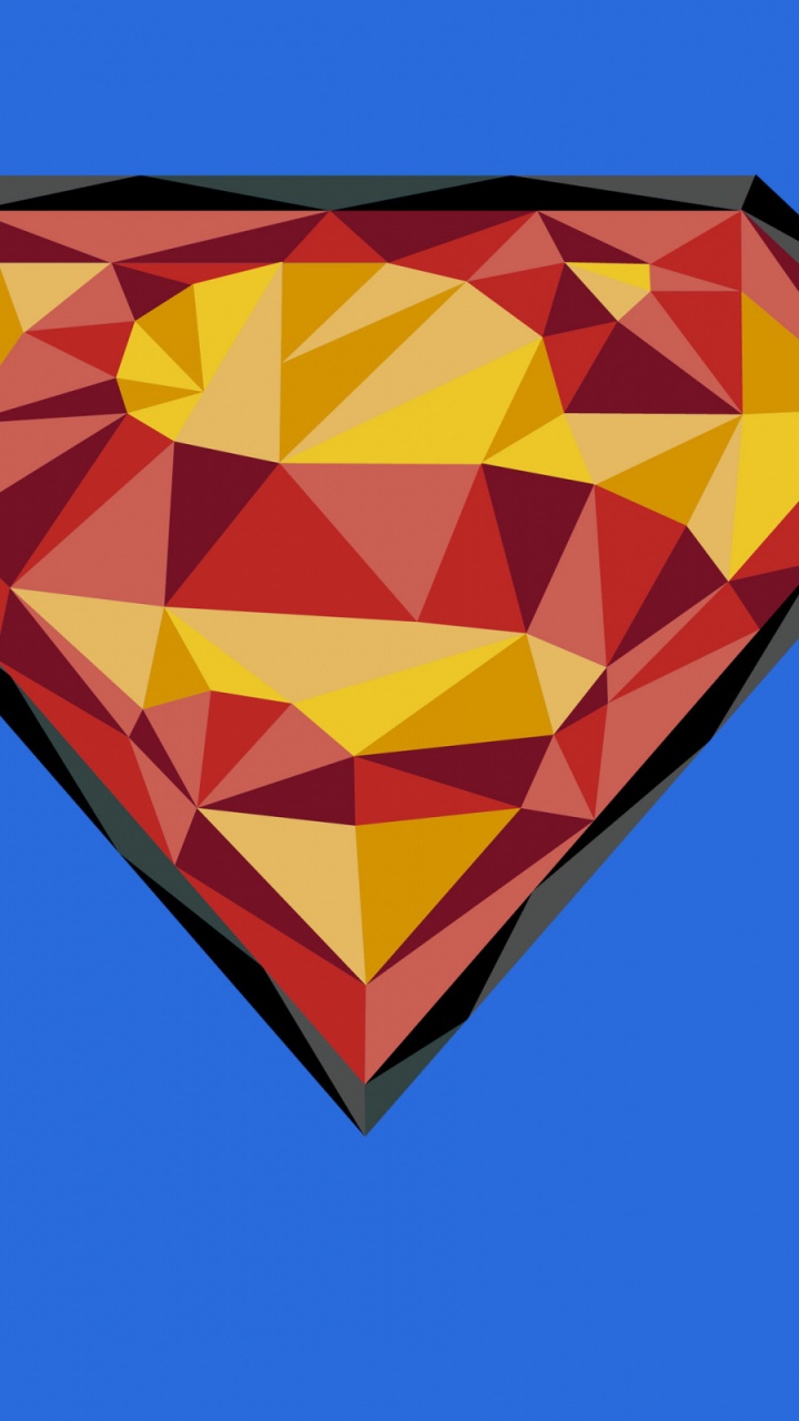 Обои Супермен, Логотип супермена, треугольник, сердце, симметрия в разрешении 720x1280