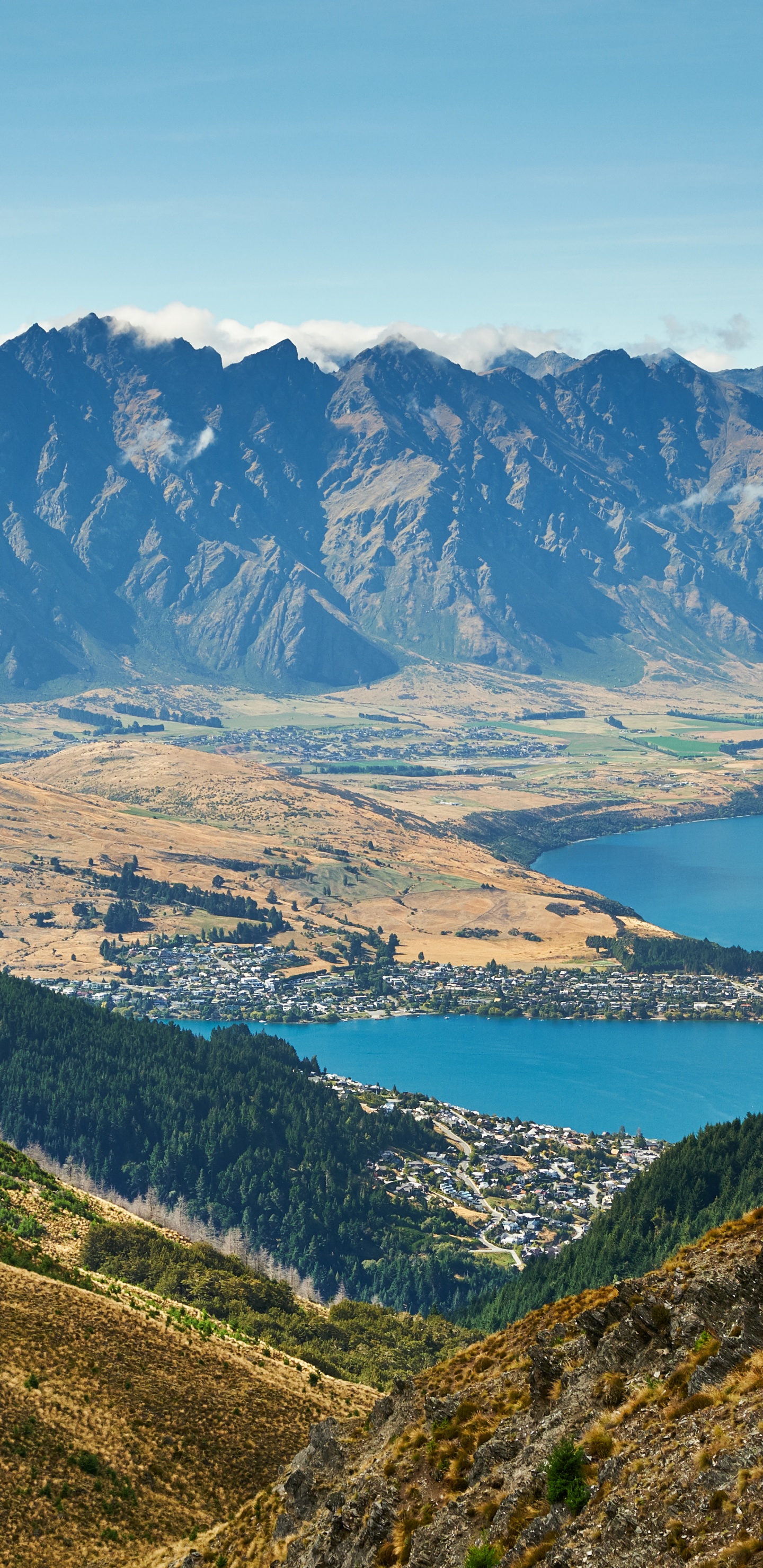 Обои горный хребет, гора, горный рельеф, нагорье, природный ландшафт в разрешении 1440x2960