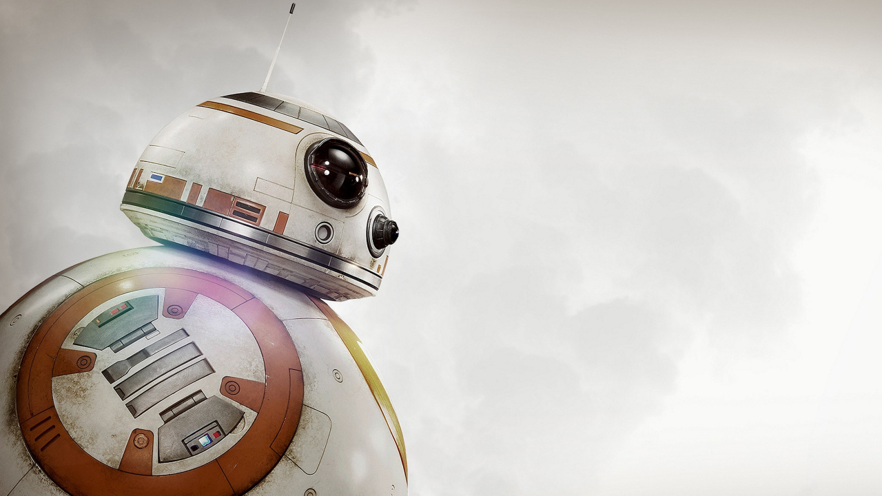 Обои ББ-8, Рей, звездные войны, штурмовик, Р2 Д2 в разрешении 1280x720