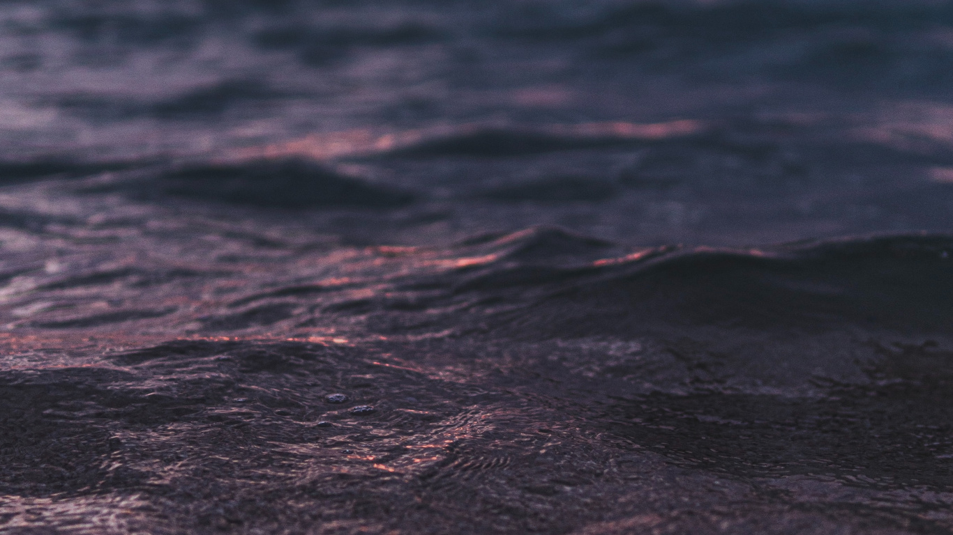 Обои водоем, горизонт, облако, закат, небо в разрешении 1366x768