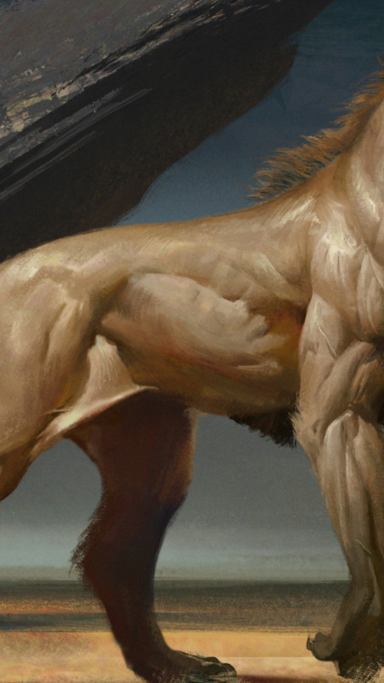 Обои Мустанг лошадь, Мустанг, конь, печень, древесина в разрешении 750x1334