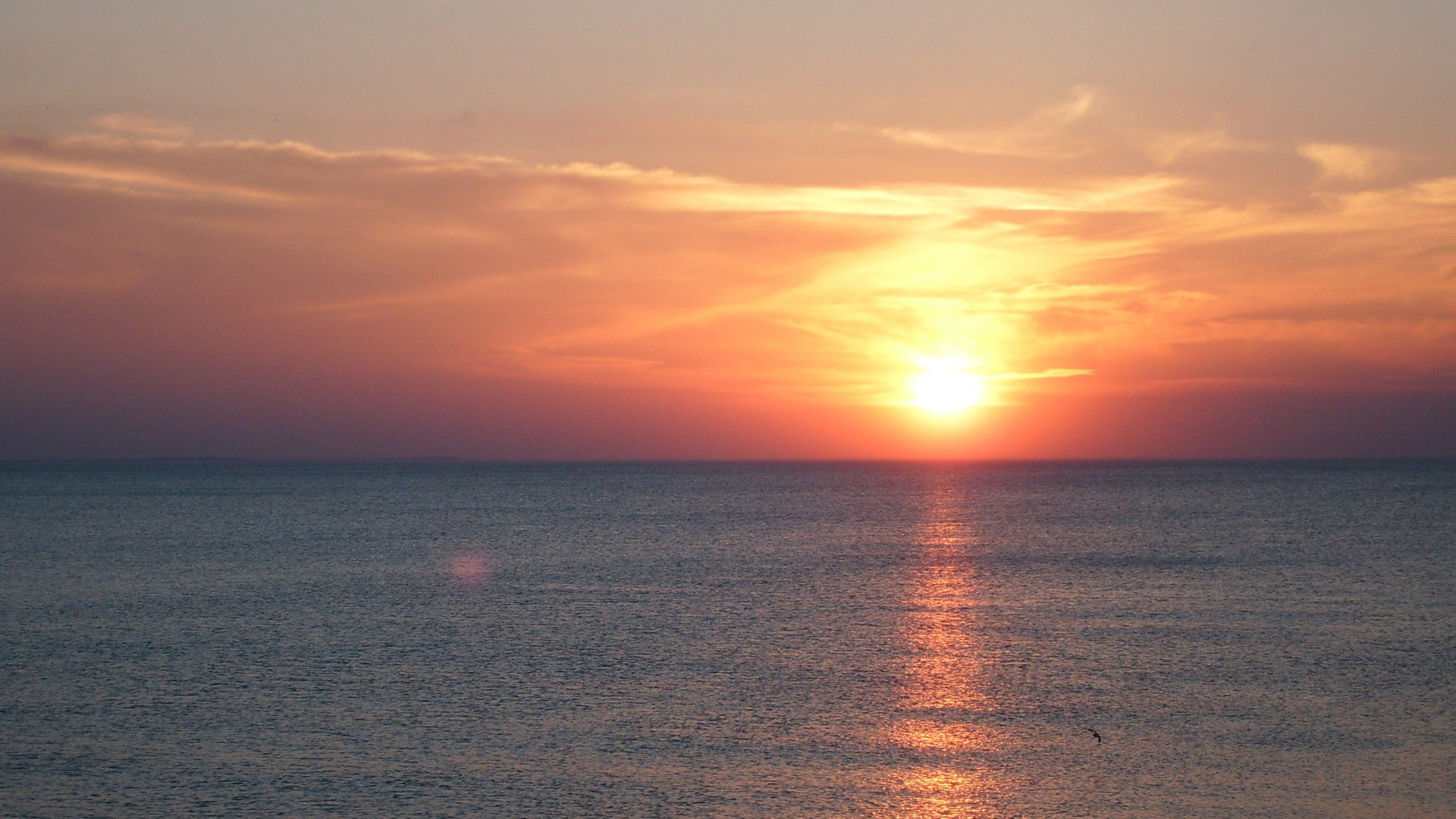 Обои Балтийское море, море, горизонт, закат, восход солнца в разрешении 1920x1080